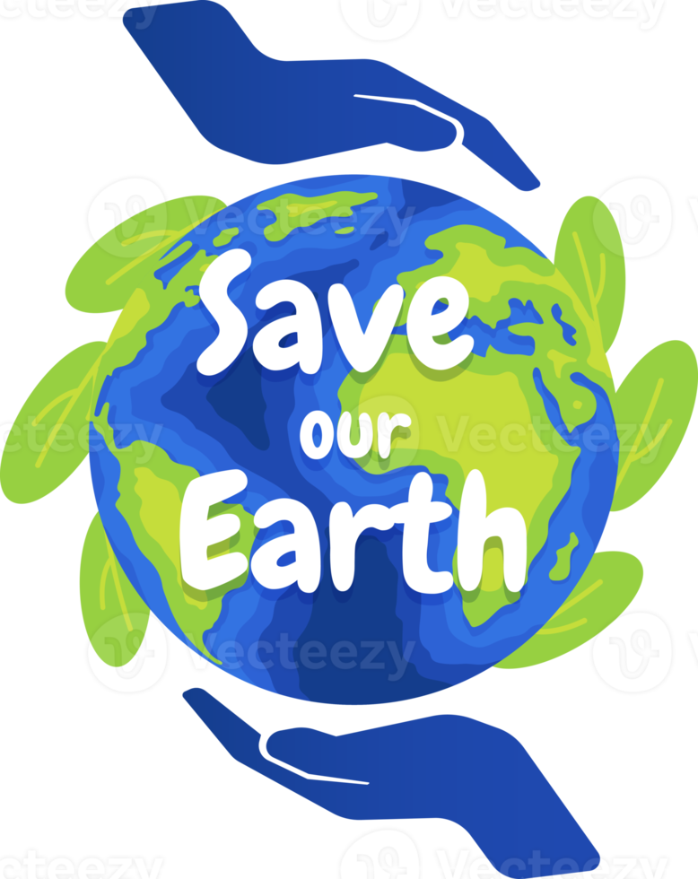 Save our Earth hands holding globe earth png