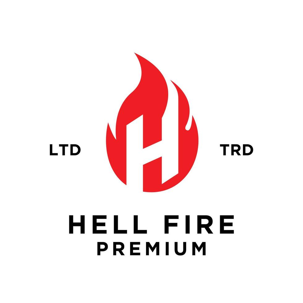 hell spear fire logo icon design vector