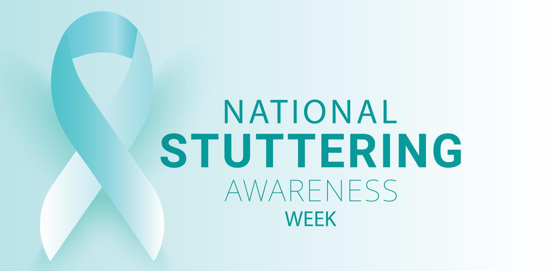 National Stuttering awareness week. Template for background, banner