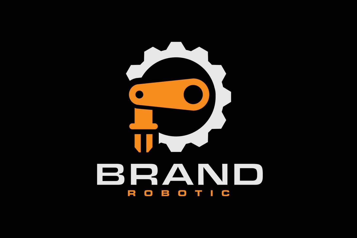 robotic gear logo setting vector