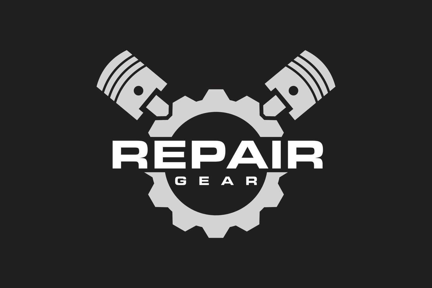 gear piston logo emblem vector