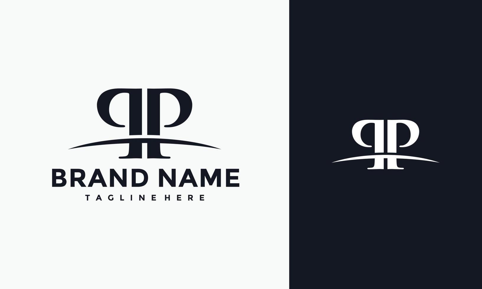 monogram letter PP curved line logo vector