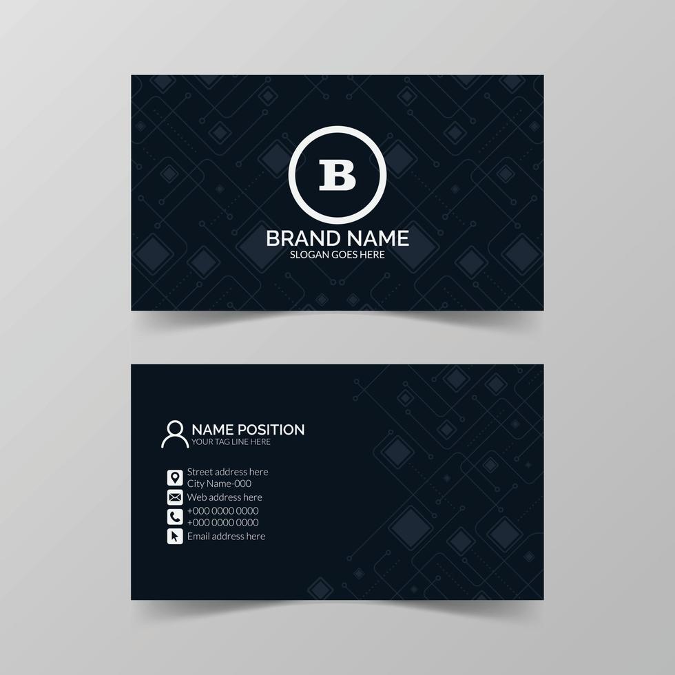 Double side business card template design vector