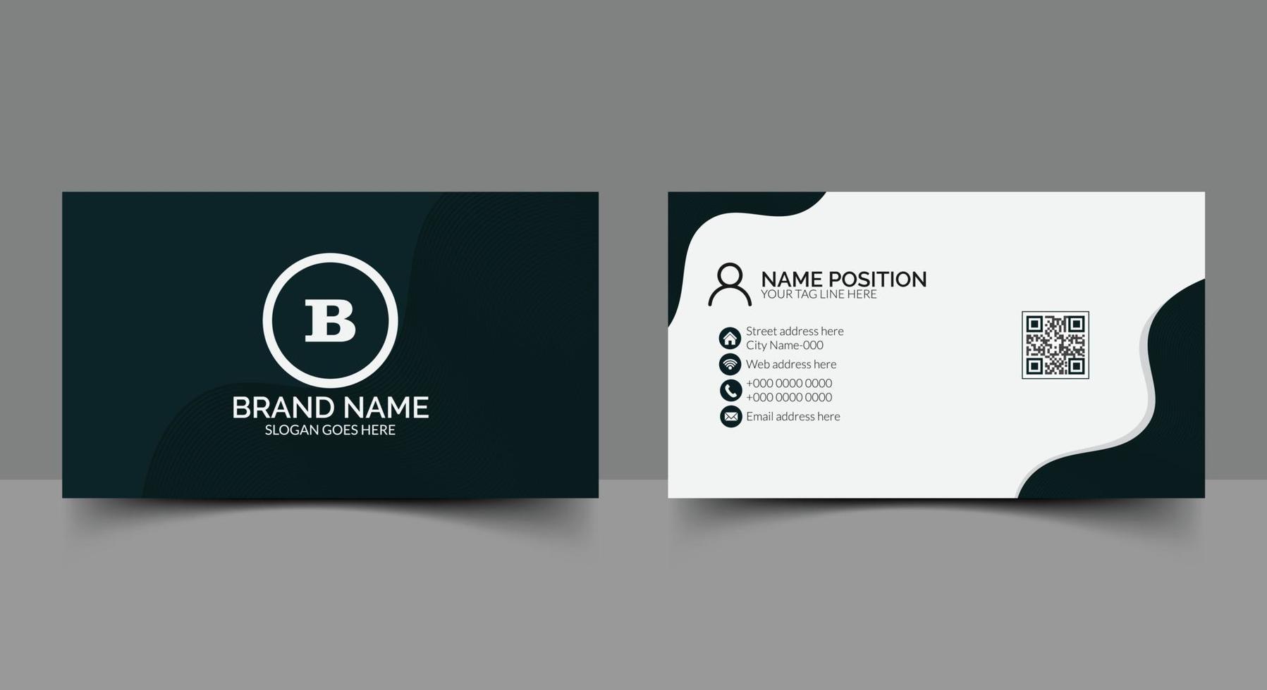 Double side business card template design vector