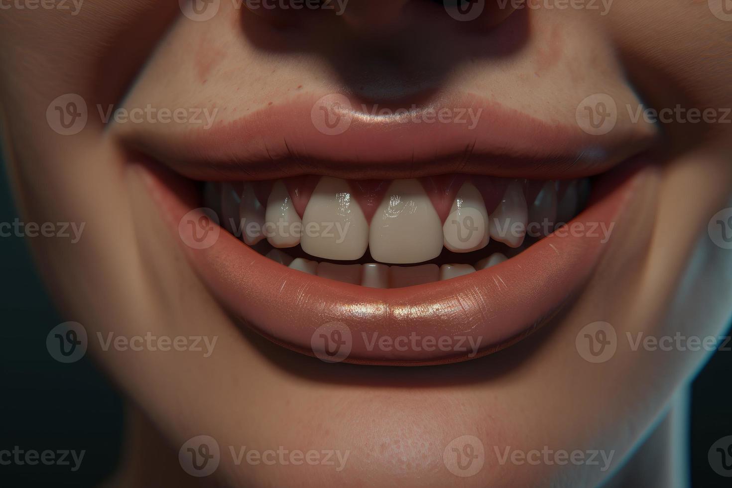 Woman realistic smile. Happy person. Generate Ai photo