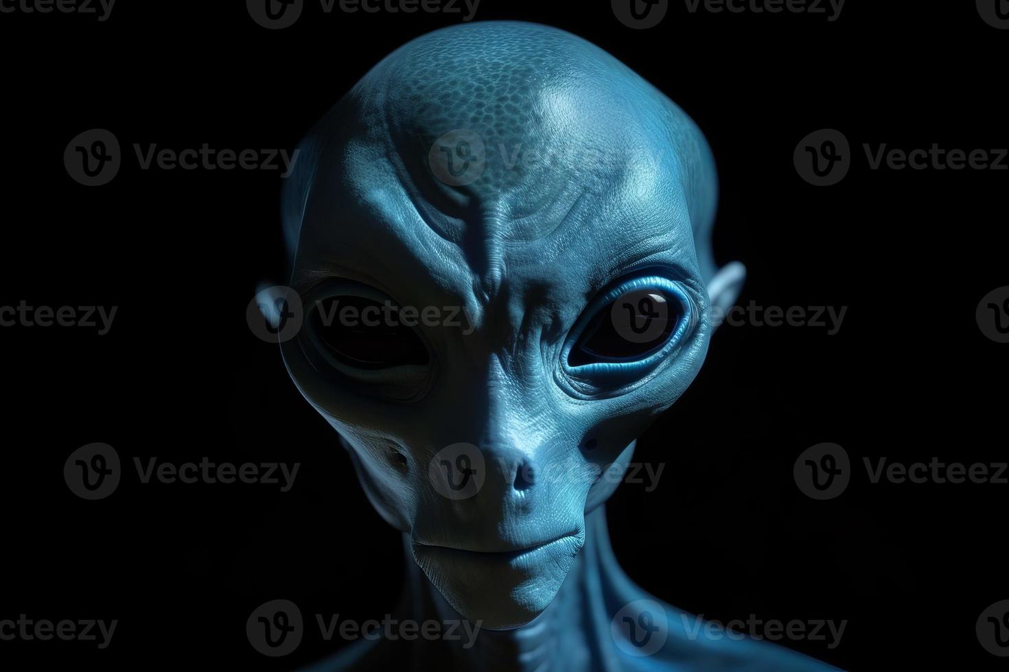 Scary blue alien. Generate Ai photo