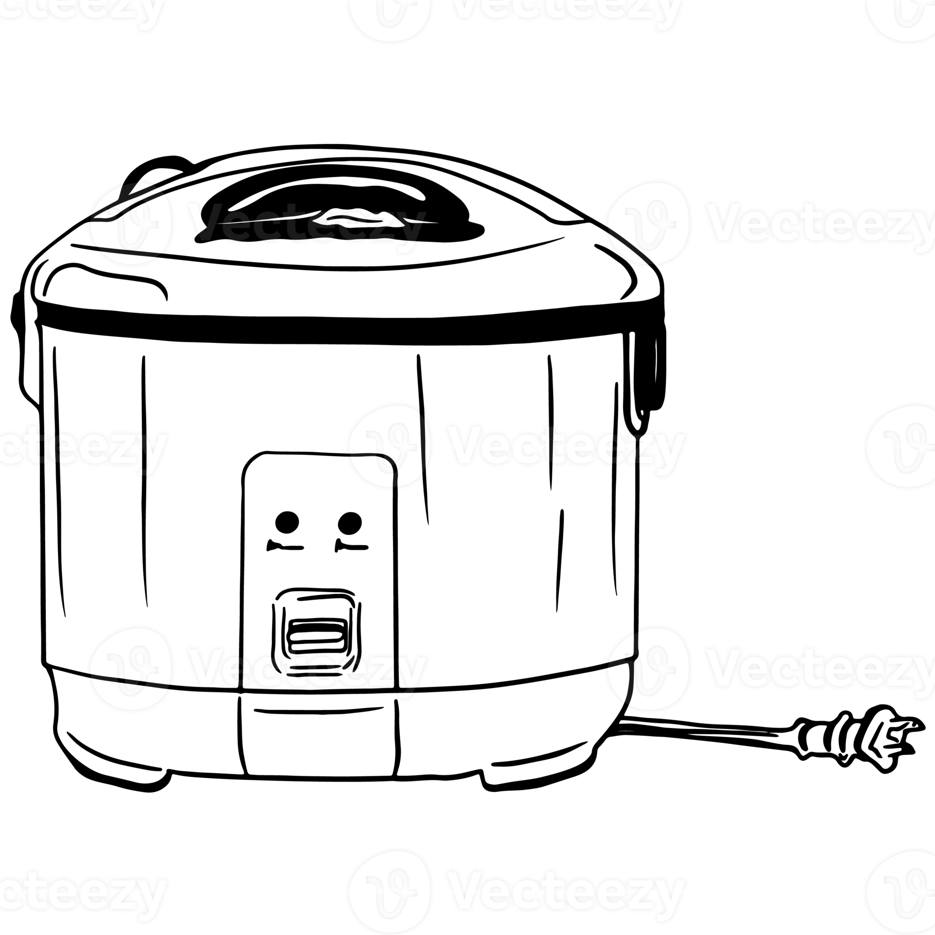 rice cooker outline, Hand drawn outline illustration, kitchen