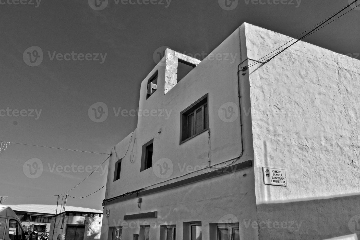 city of Corralejo on the Spanish Canary Island Fuerteventura on a warm holiday day photo