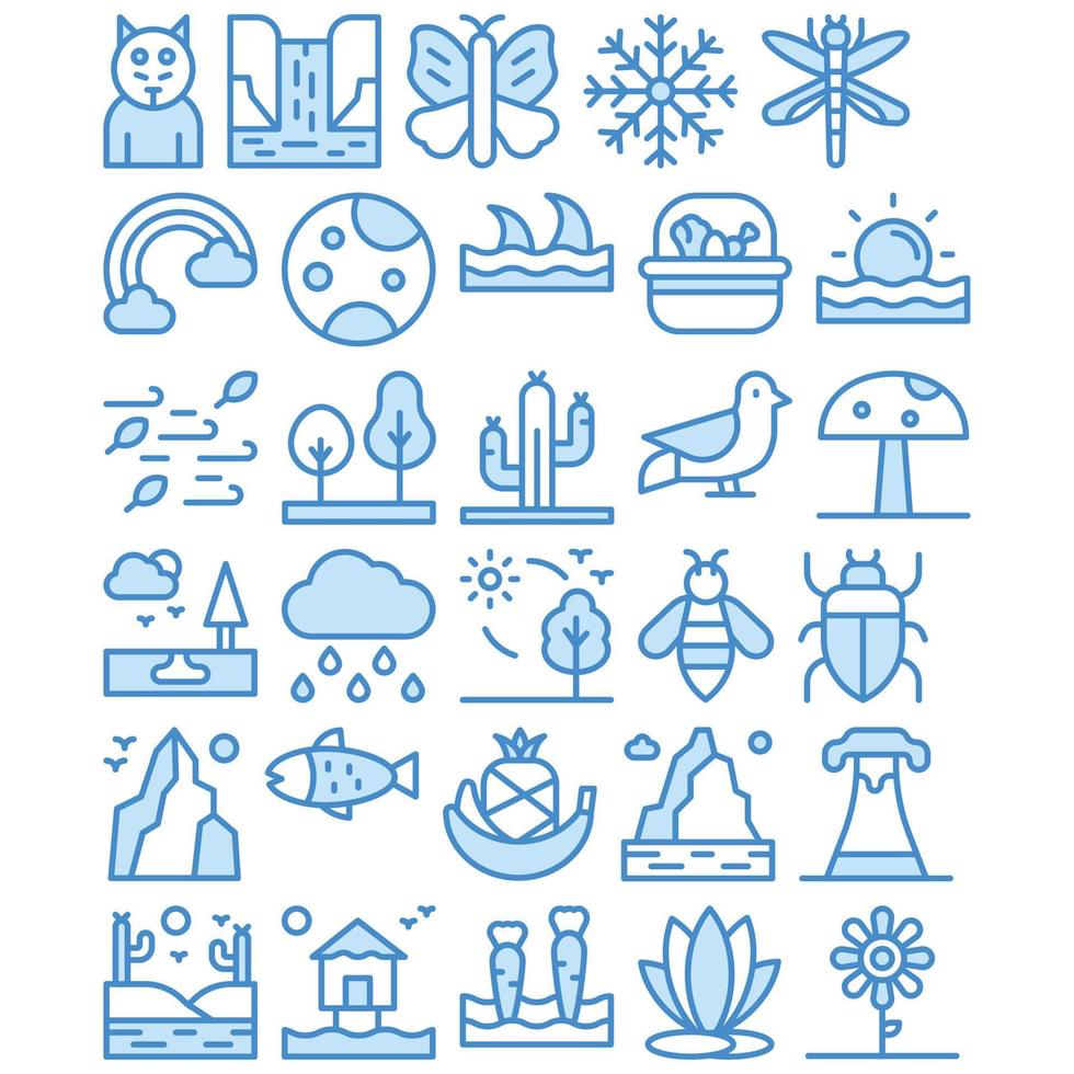 nature icon pack for download vector