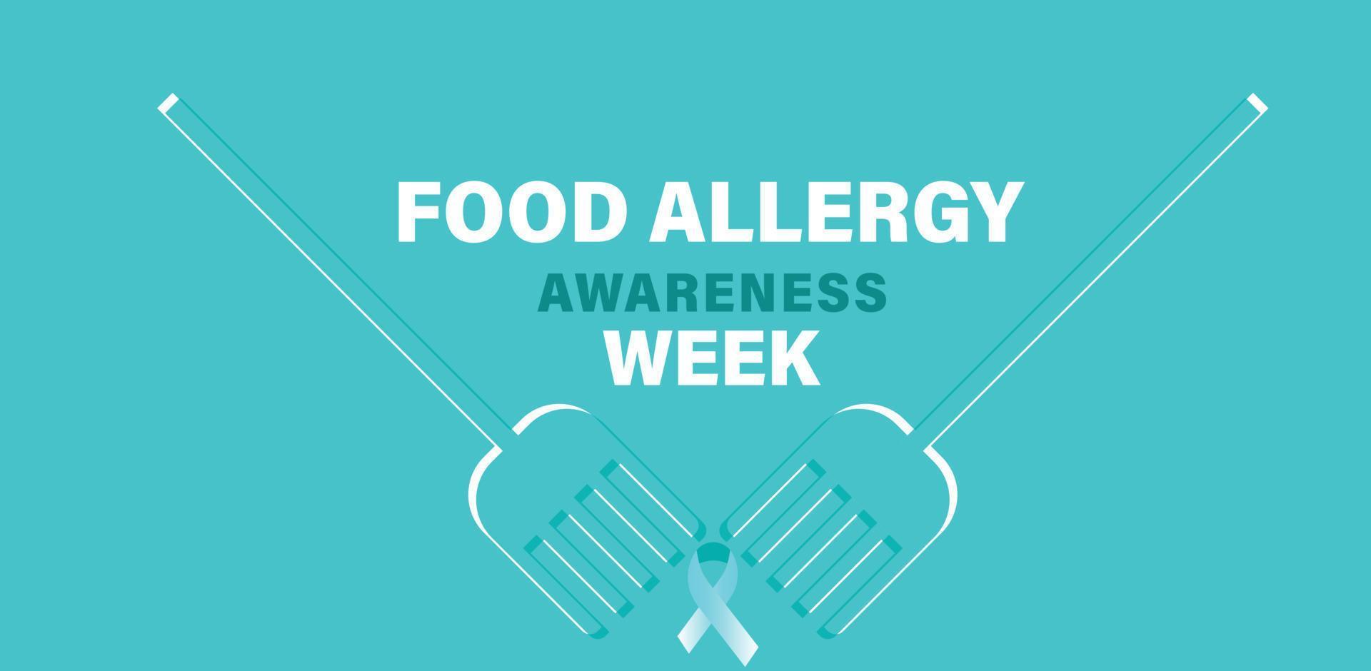 May is Food Allergy awareness week. Template for background, banner, card, poster. Vector illustration.