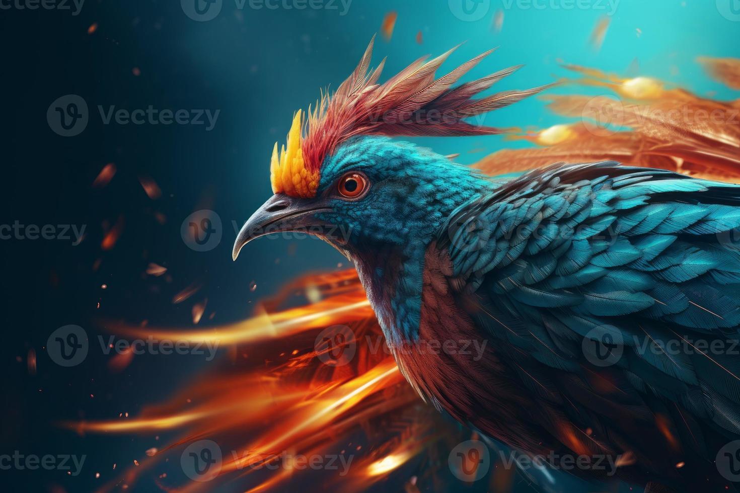 Phoenix bird rebirth. Generate Ai photo