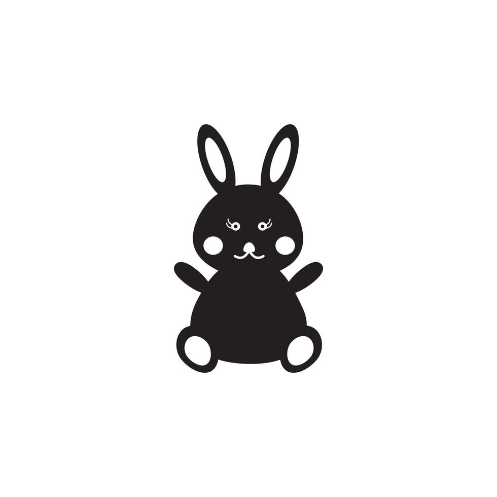 plush bunny toy vector icon
