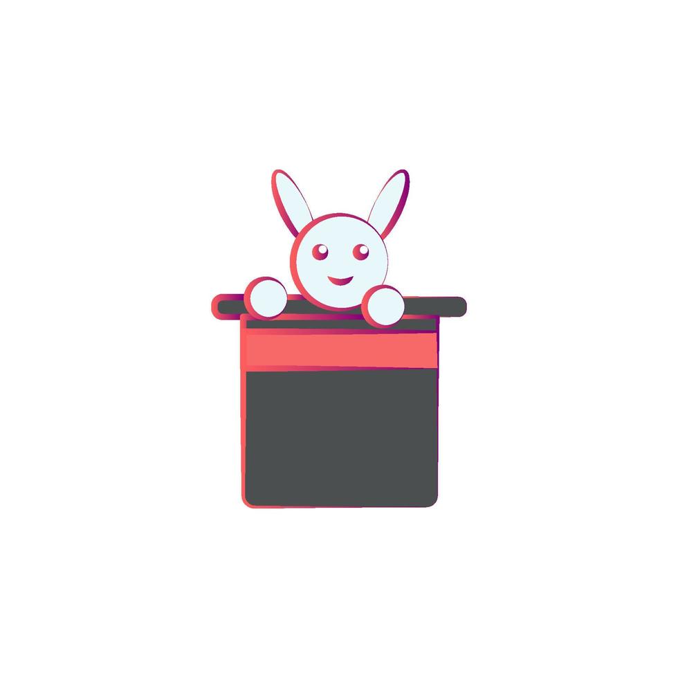 hare in hat colored vector icon