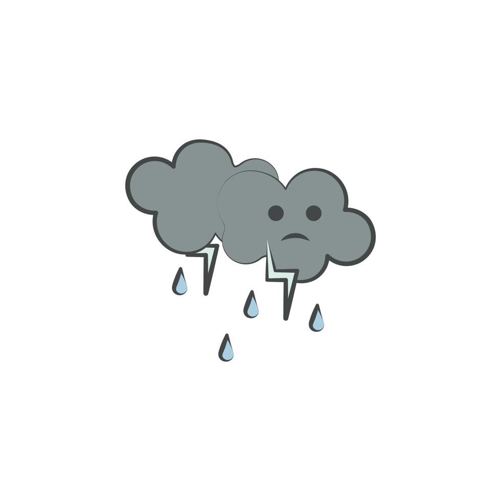 Rainy colored hand drawn vector icon