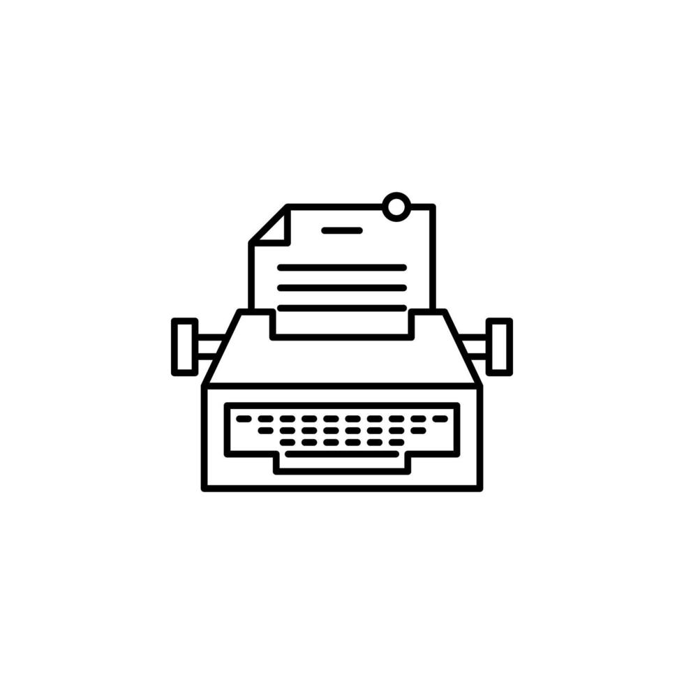 Typewriter, paper vector icon