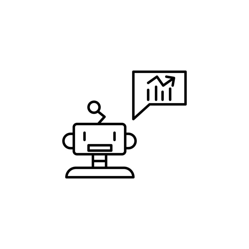 Robot statistic concept line vector icon