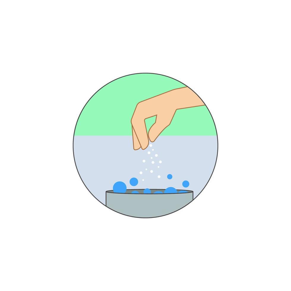 Biotechnology, Nano test, hand in badge vector icon