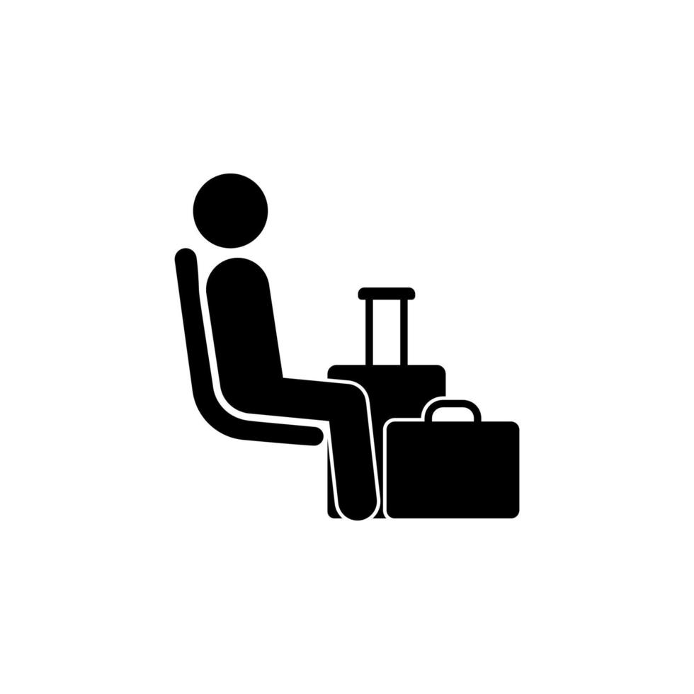 seating place for person with luggage vector icon