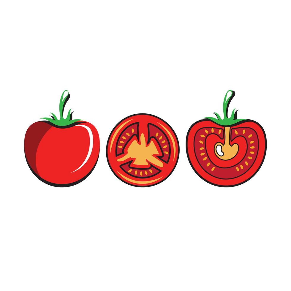 tomato logo design template illustration vector