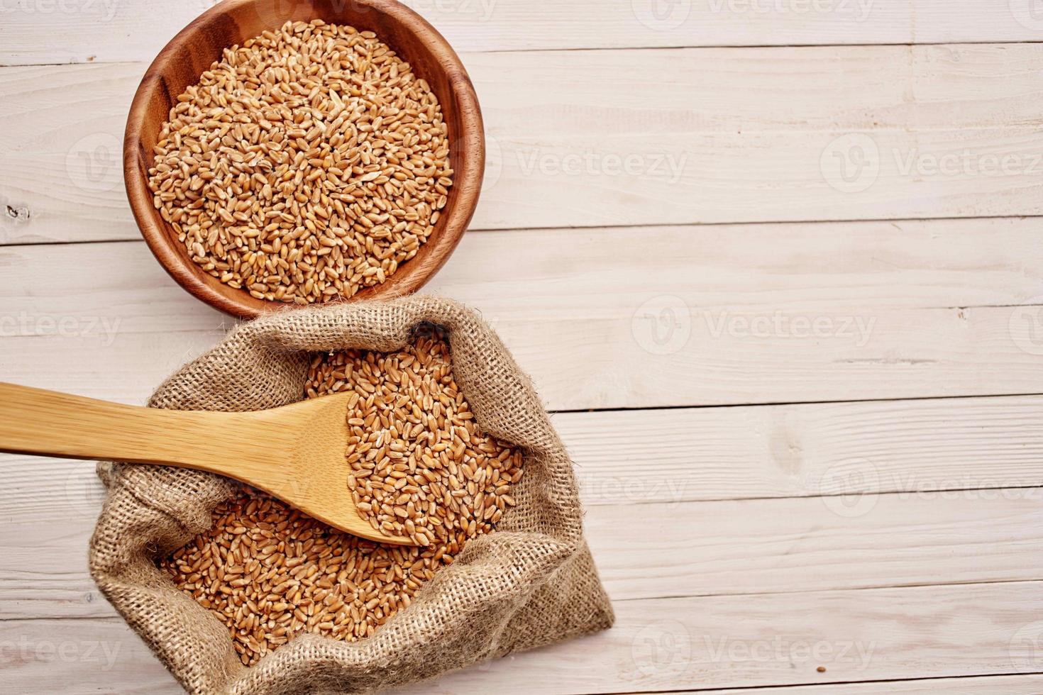 cereales en un bolso cocina productos ver desde encima foto
