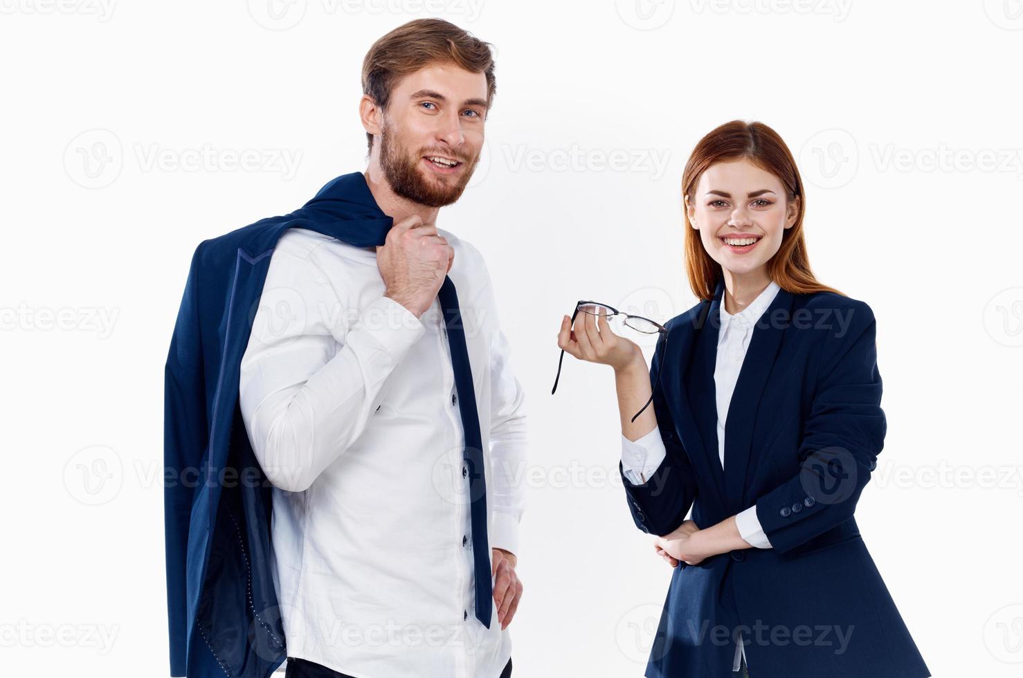 work colleagues in suits entrepreneurs finance office communication photo