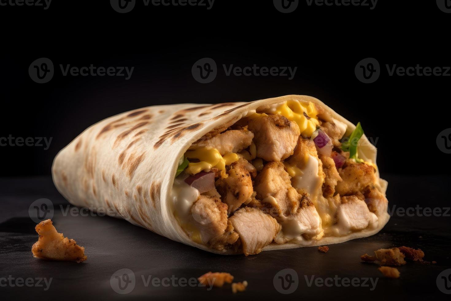 Arabic chicken shawarma. Generate Ai photo