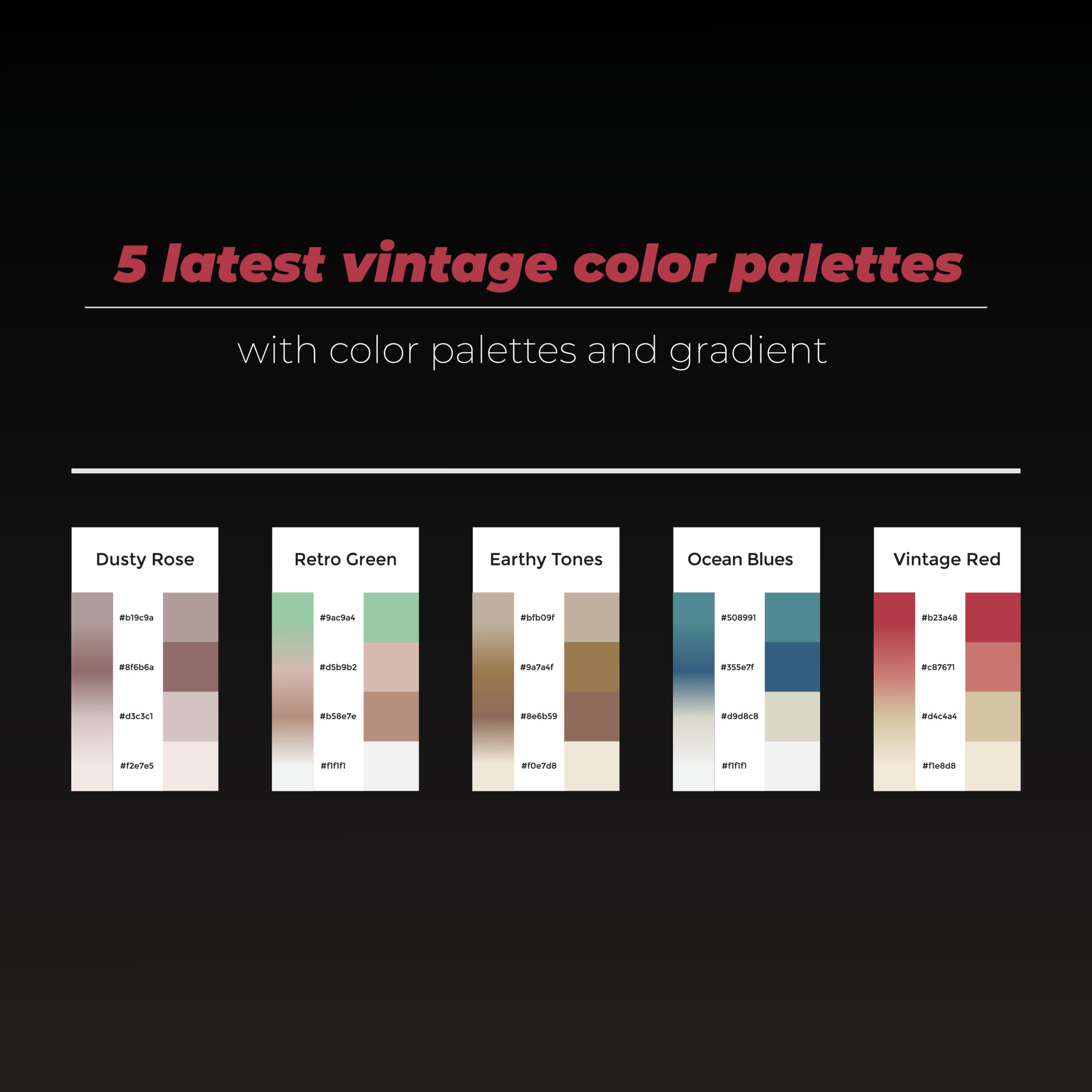 5 latest vintage color palettes with color and gradient 22392737 Vector ...
