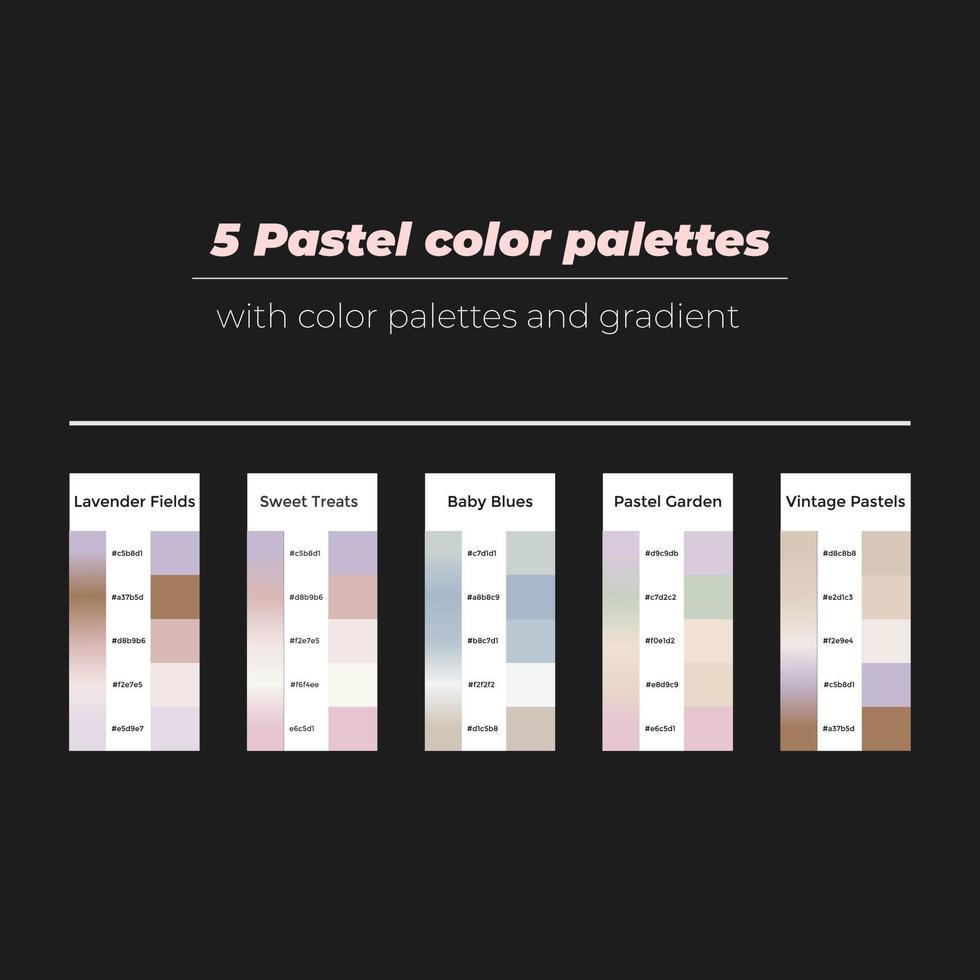 5 Pastel color palettes 2 vector