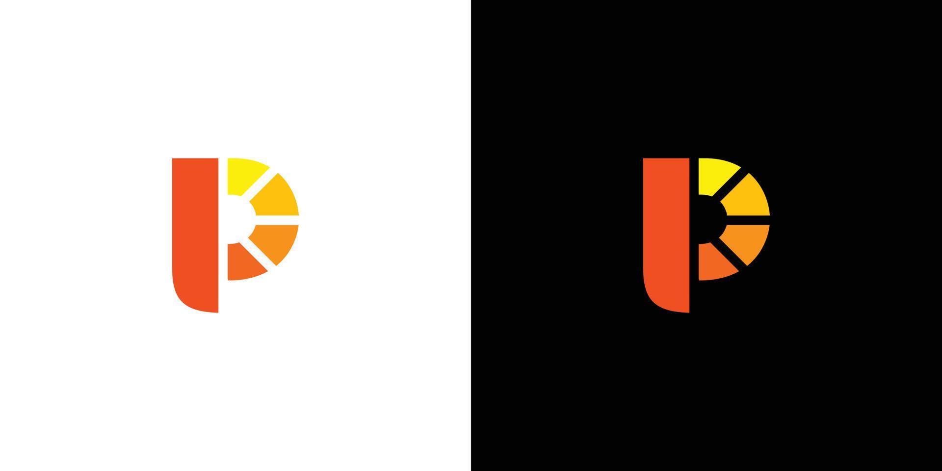 Unique and modern P spark logo design 6 vector