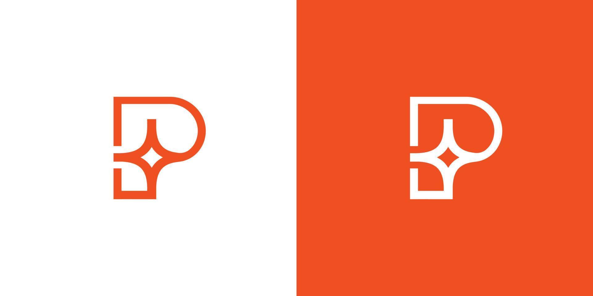 Unique and modern P spark logo design 3 vector