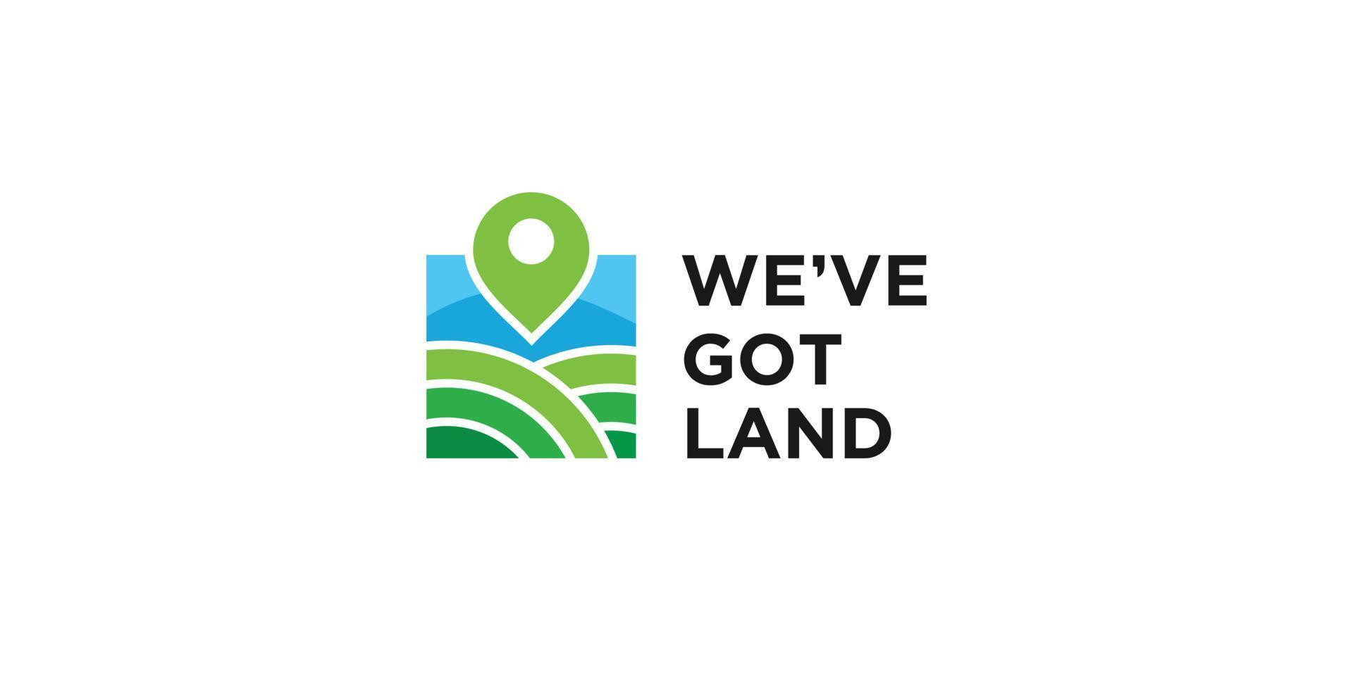 Unique and modern land sale logo design vector