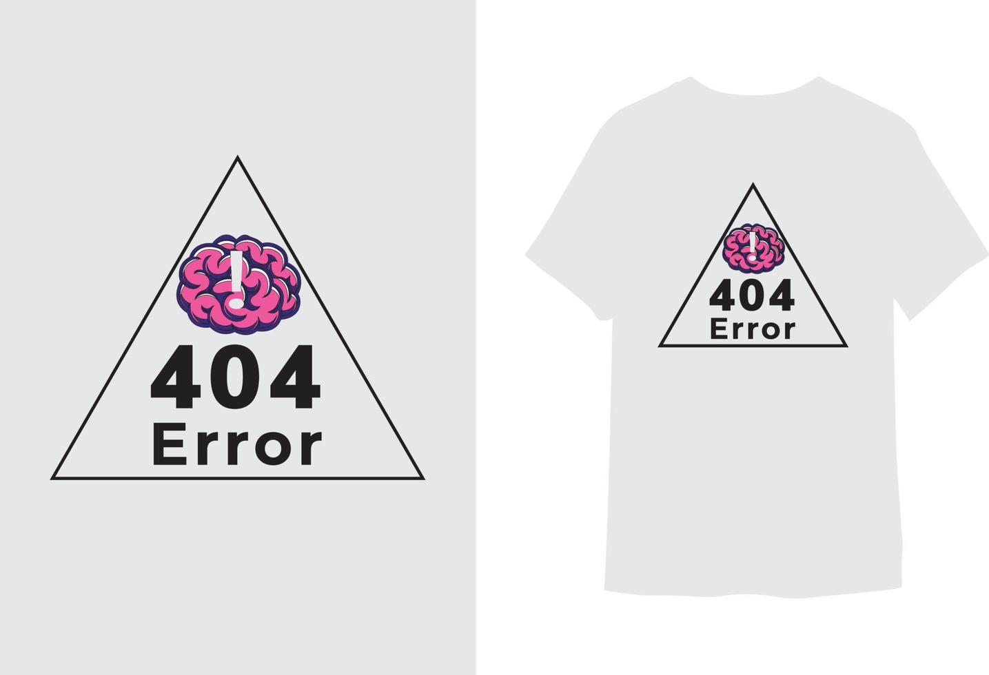 Error 404 t-shirt design for light background. vector