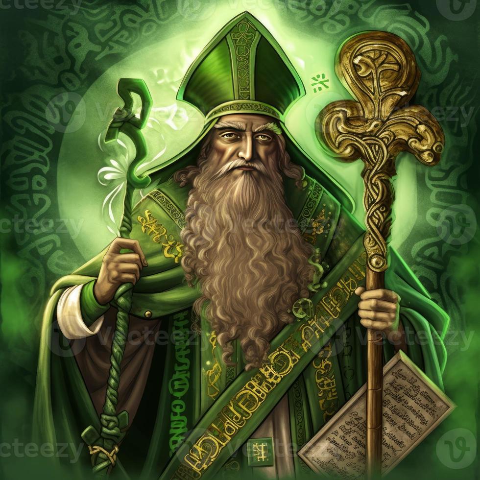 Saint Patrick day character. Irish man face. Generate Ai photo