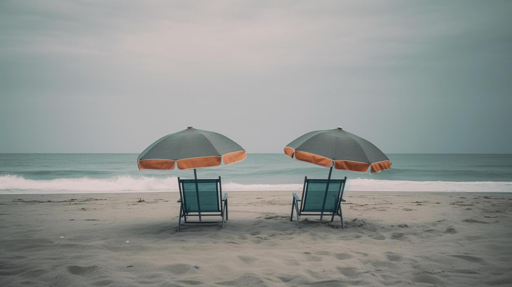 beach umbrella and chairs photo