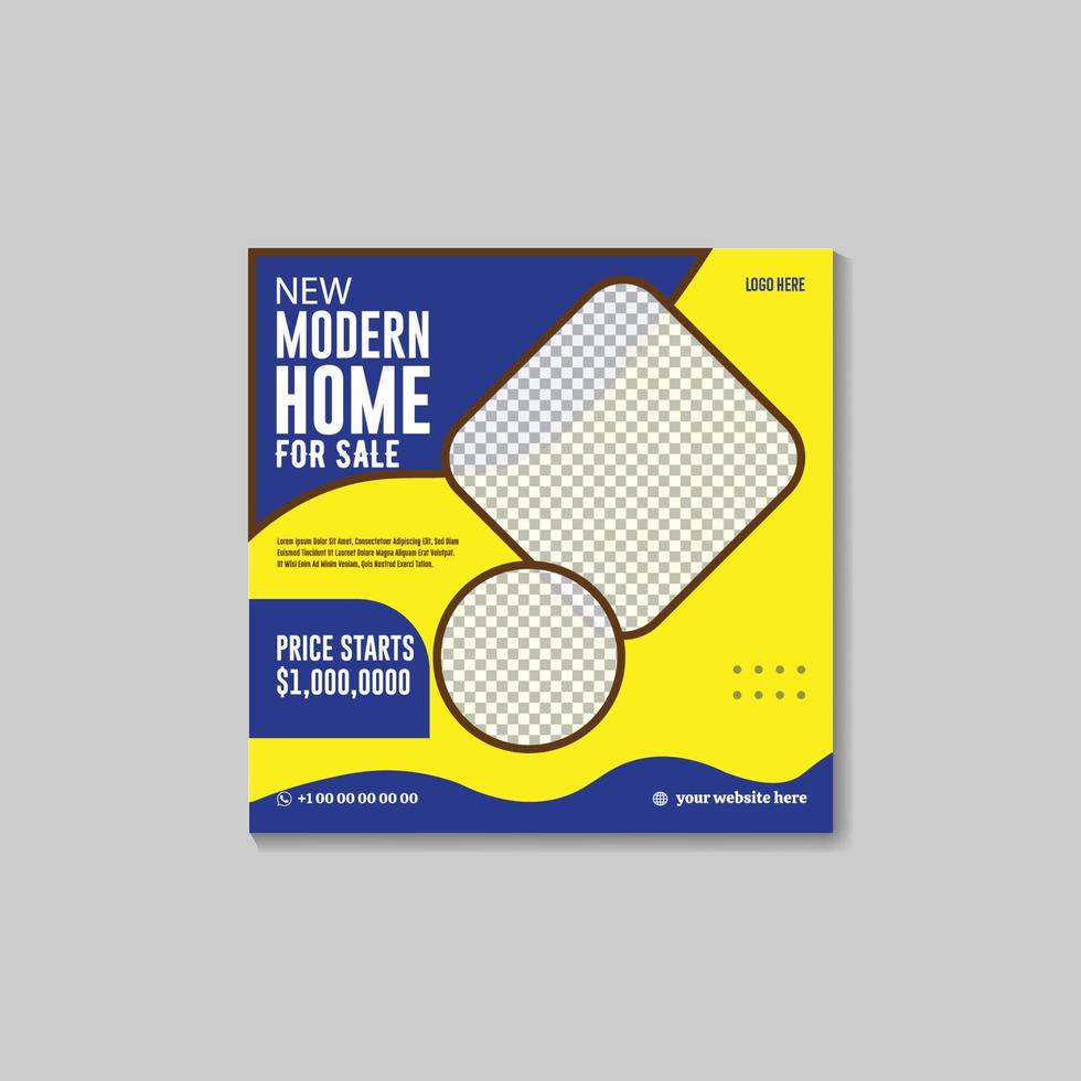 Modern house promotion design for sale template vector