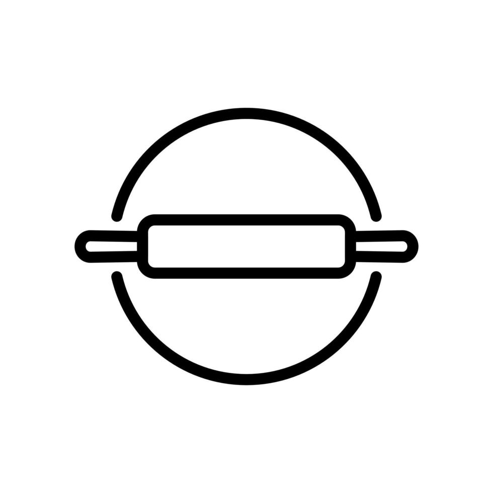 Rolling pin and board icon in line style design isolated on white background. Editable stroke. vector