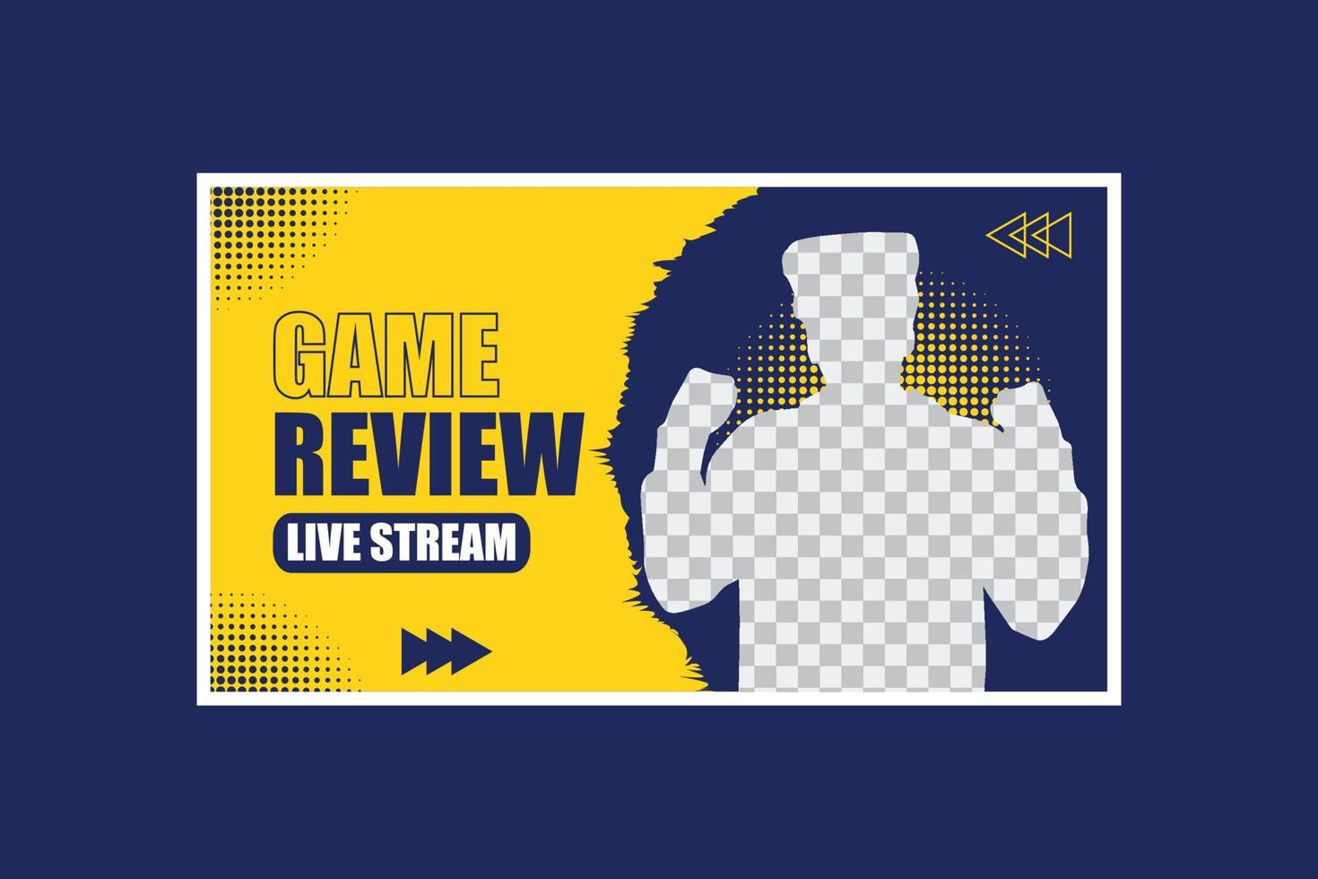 Modern gaming video thumbnail and web banner vector