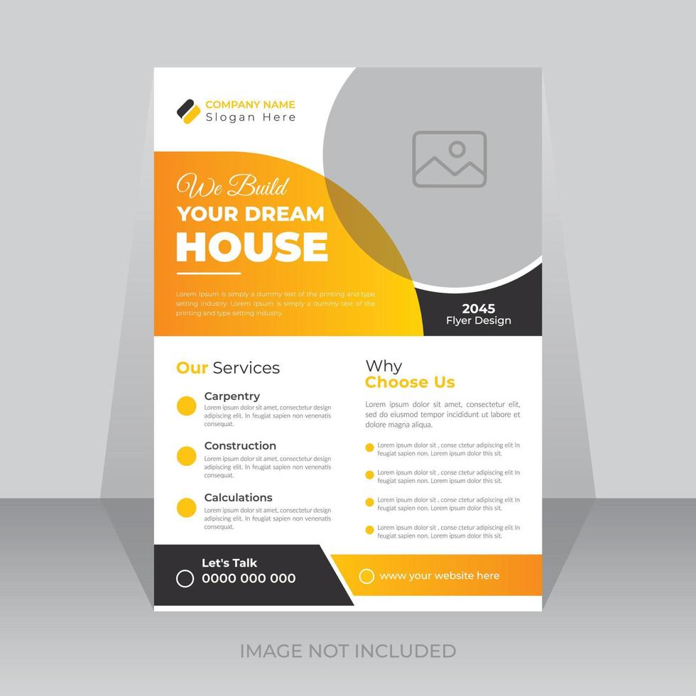 Construction and renovation business a4 flyer design template vector