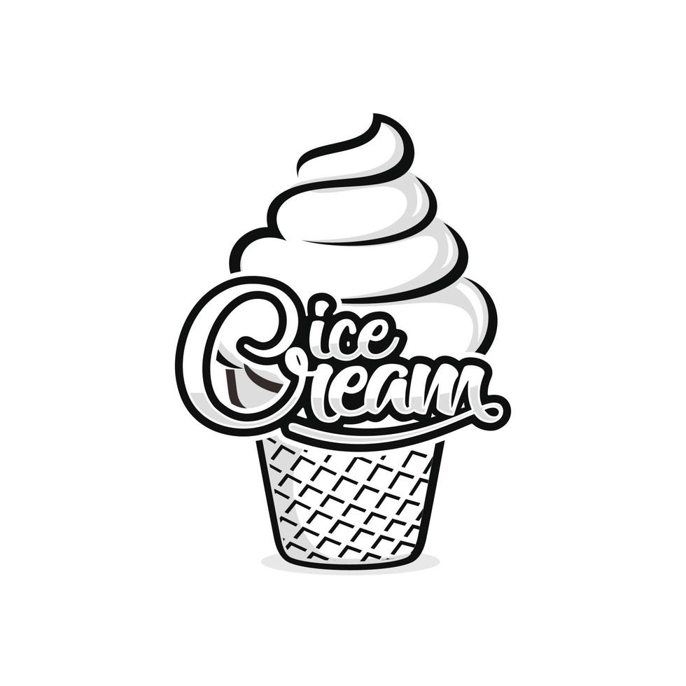 vector de diseño de logotipo de helado