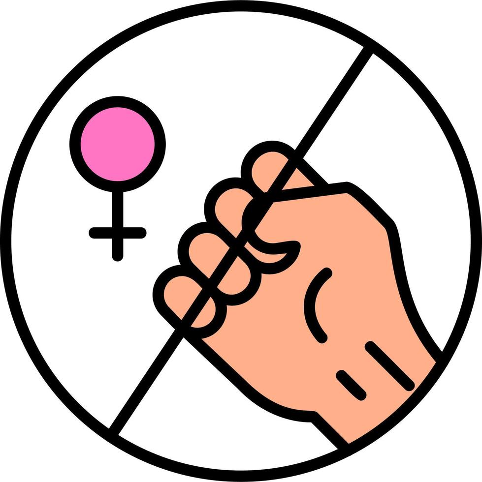 detener violencia en contra mujer vector icono