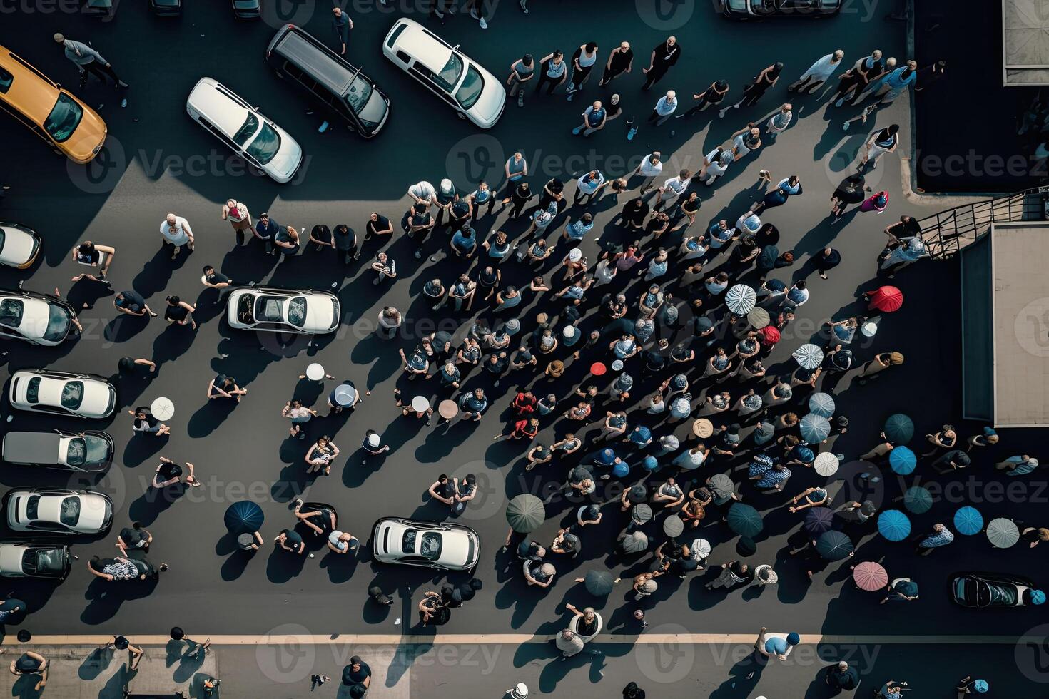 protestando multitud a ciudad calle. protesta activistas generativo ai foto