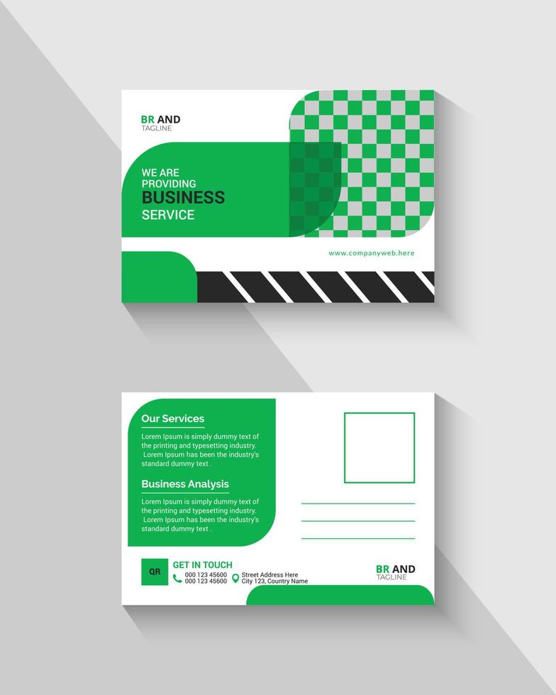 Corporate business postcard design template, Post card vector