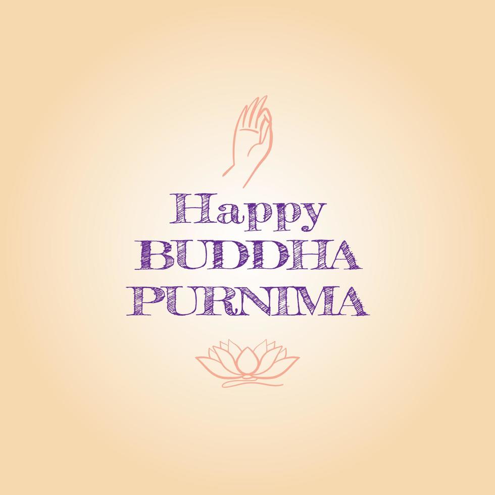 Buddha Purnima. Template for postcard or invitation card, banner, backgrounds, greetings, poster, print. Isolated on white background. Vector illustration.