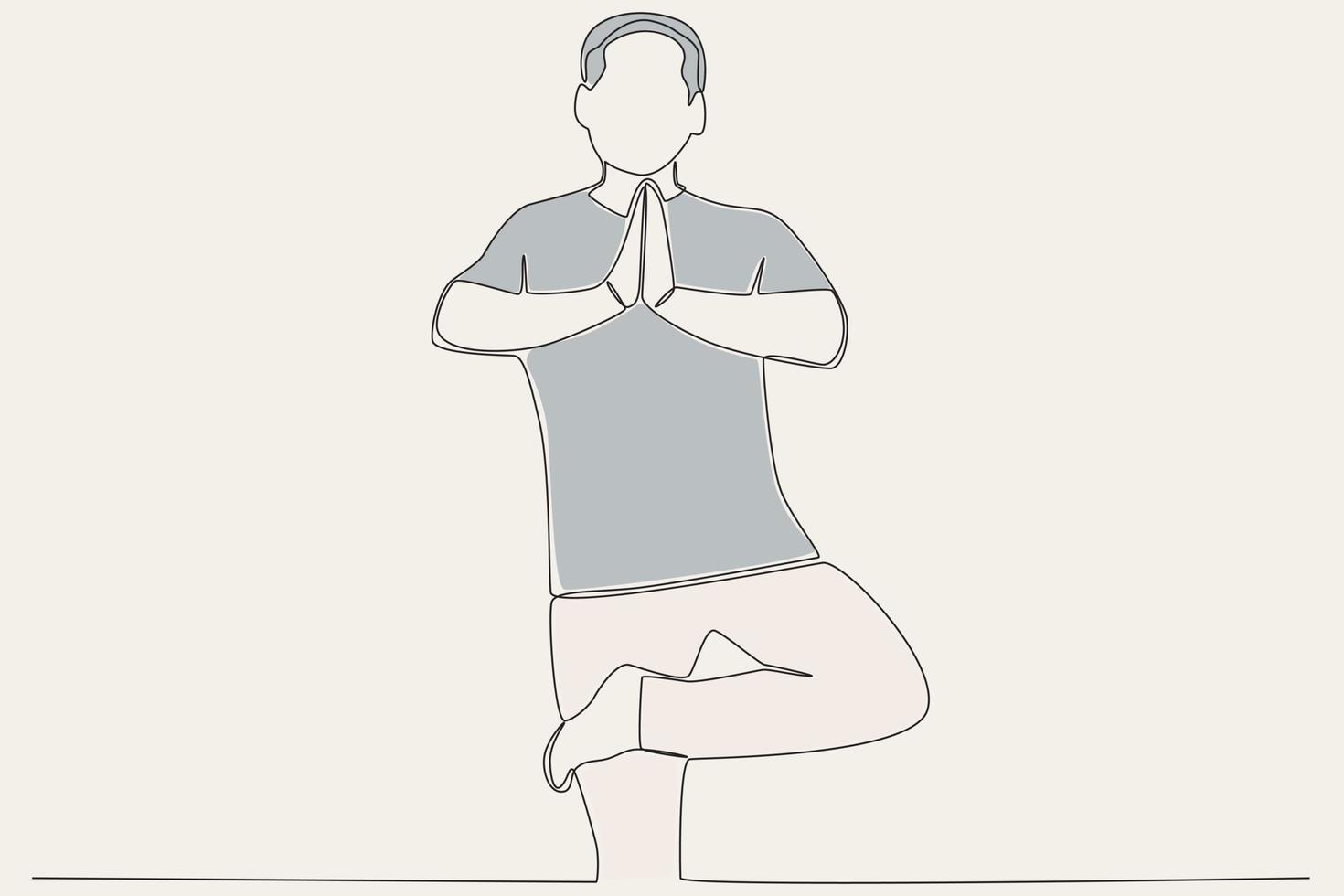 Color illustration of a boy doing yoga vector