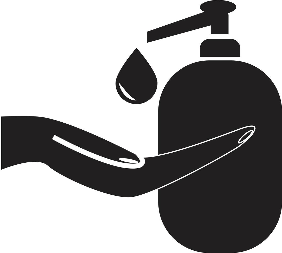 Liquid hand soap on white background. Washing hand with sanitizer liquid soap. sanitizer and antiseptic alcohol gel symbol. flat style. vector