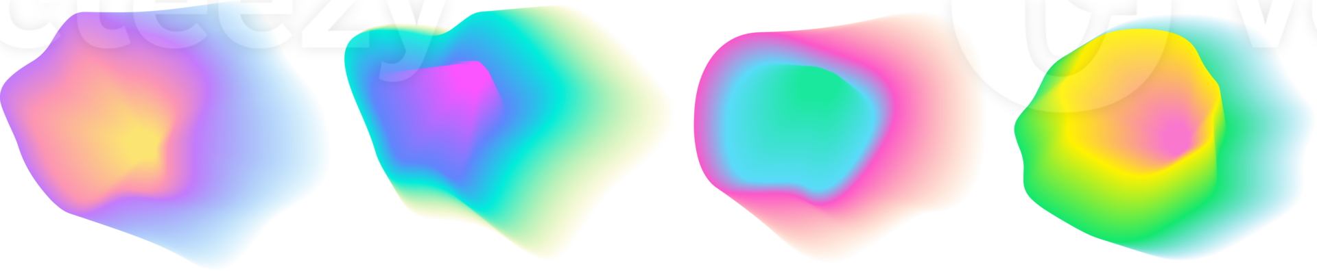 Abstract color gradient circle backgrounds, holographic iridescent round circles with liquid vibrant gradient blur, colors blend mesh with soft neon light, vector shapes. png