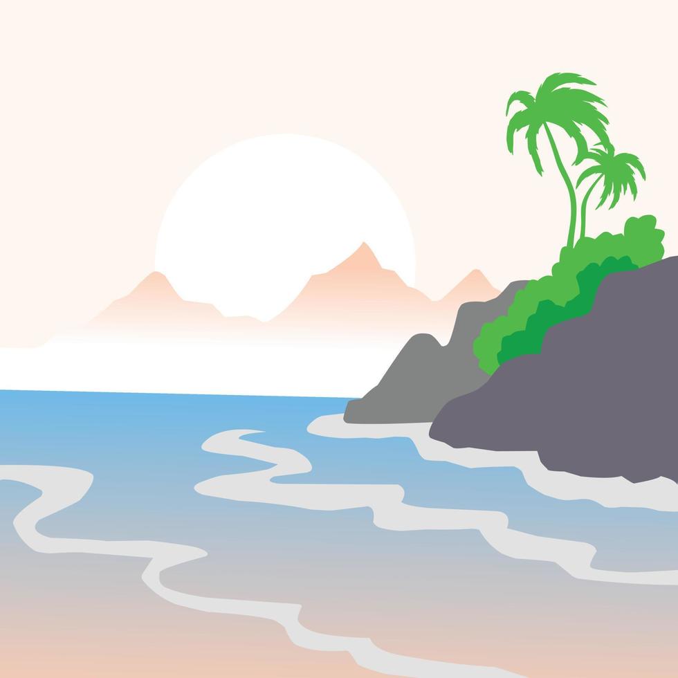 natural beach illustration design vector