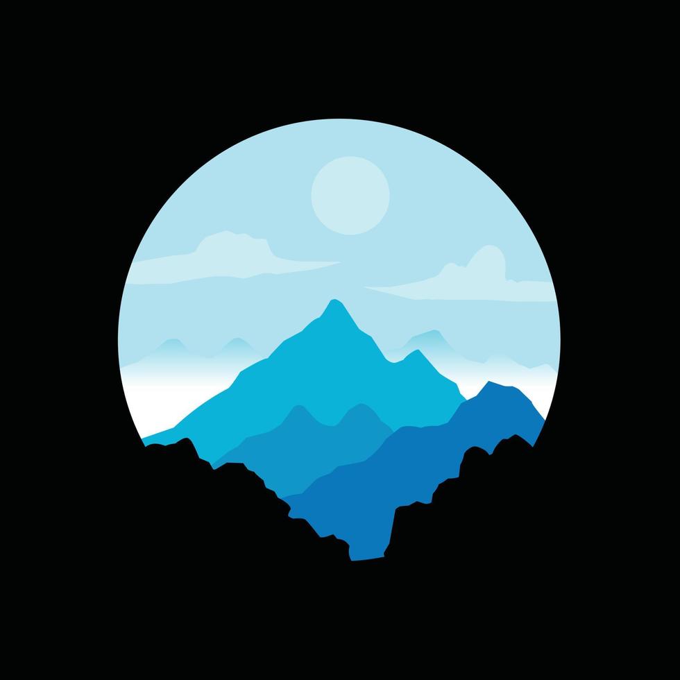natural landscape illustration design vector