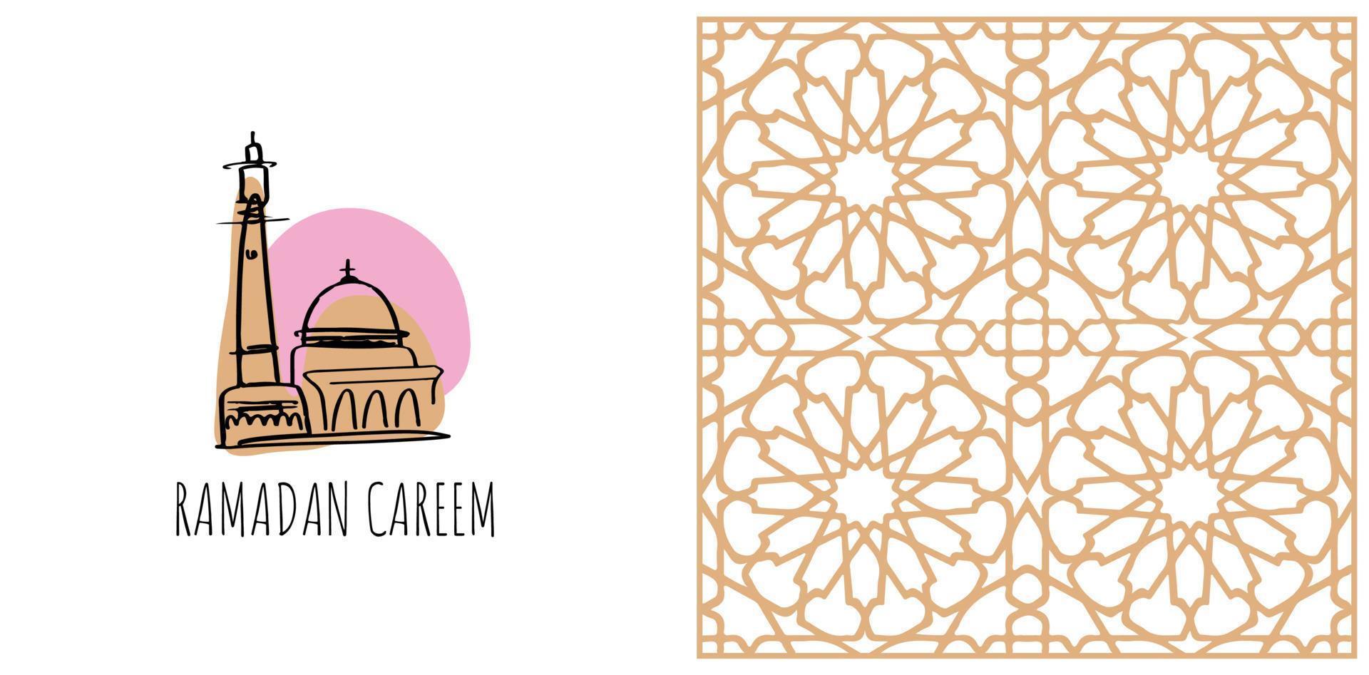 Ramadan Kareem. Islamic greeting card template Islamic Ornament vector