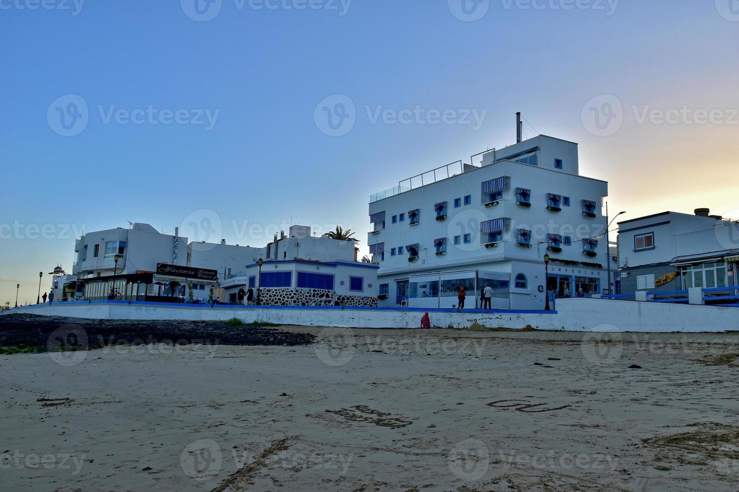 landscape with the city and the ocean on a warm day, on the Spanish Canary Island Fuerteventura photo